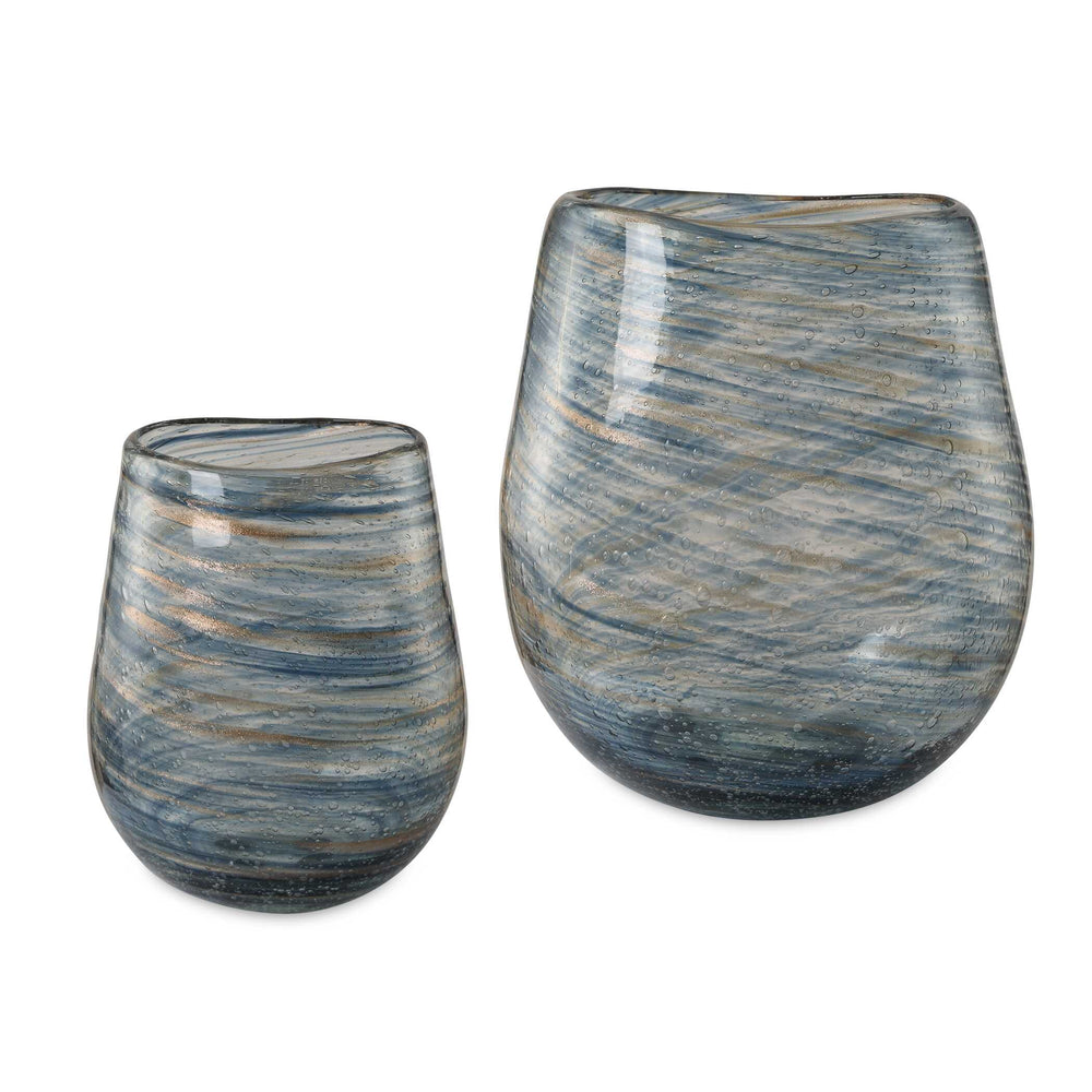 Aurora Swirl Glass Vases Set of 2 Accessories Uttermost