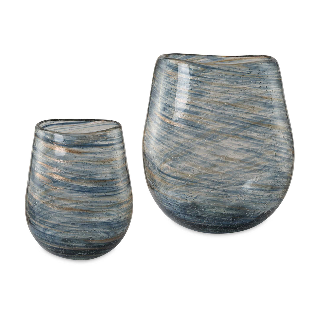 Aurora Swirl Glass Vases Set of 2 Accessories Uttermost