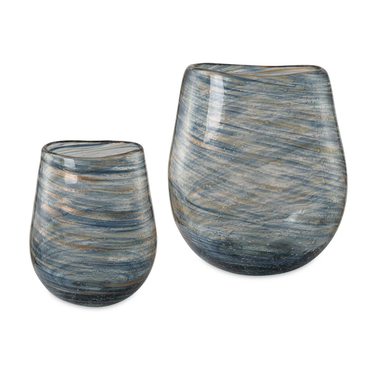 Aurora Swirl Glass Vases Set of 2 Accessories Uttermost