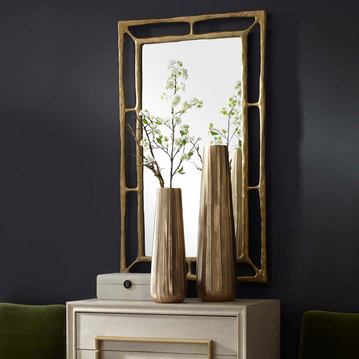 Vertiforge Antique Gold Vases Set of 2 Accessories Uttermost