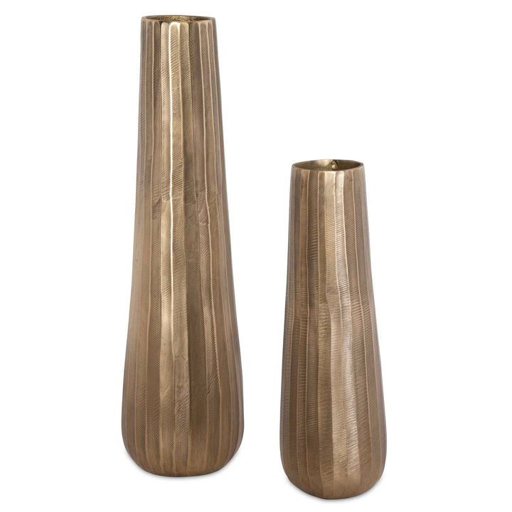 Vertiforge Antique Gold Vases Set of 2 Accessories Uttermost