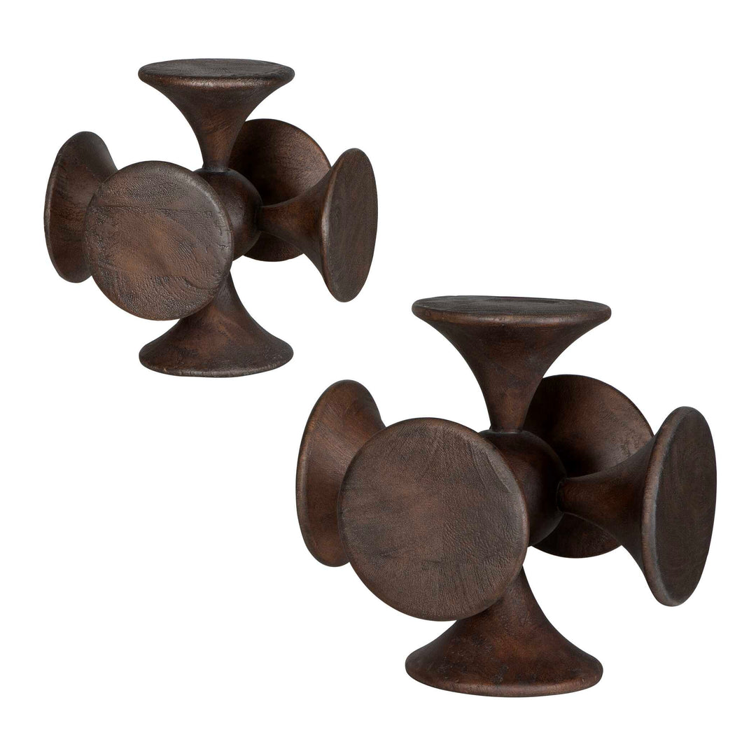 Balanced Harmony Dark Wooden Sculptures Set of 2 Accessories Uttermost