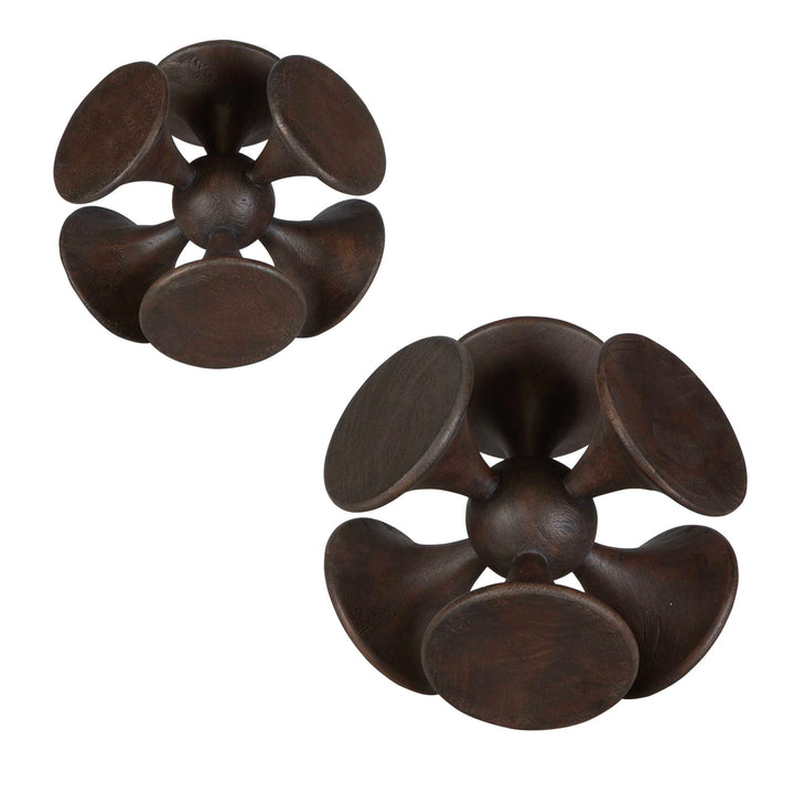 Balanced Harmony Dark Wooden Sculptures Set of 2 Accessories Uttermost