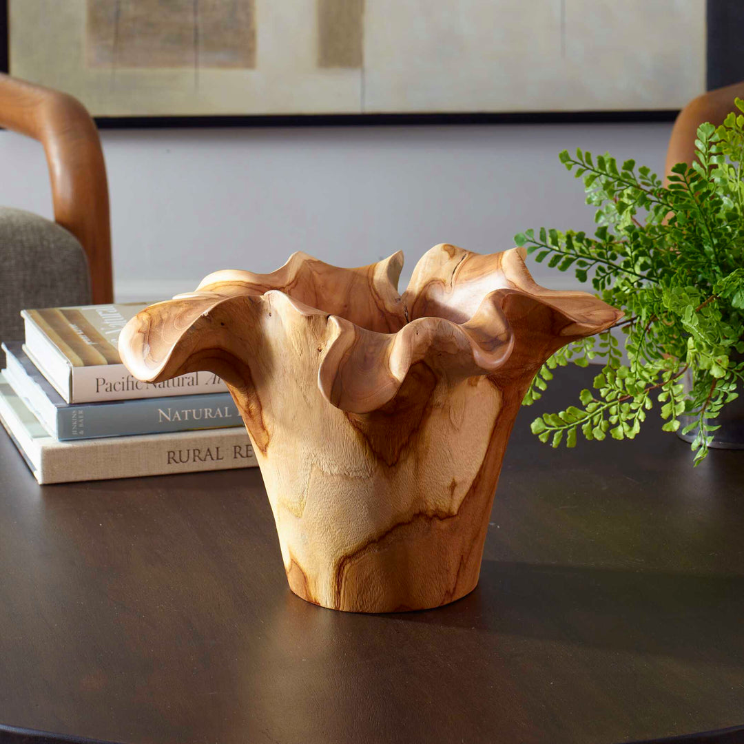 Teak Flow Natural Outdoor Bowl Accessories Uttermost
