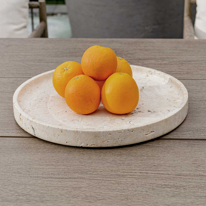Travessa Outdoor Round Stone Tray Accessories Uttermost