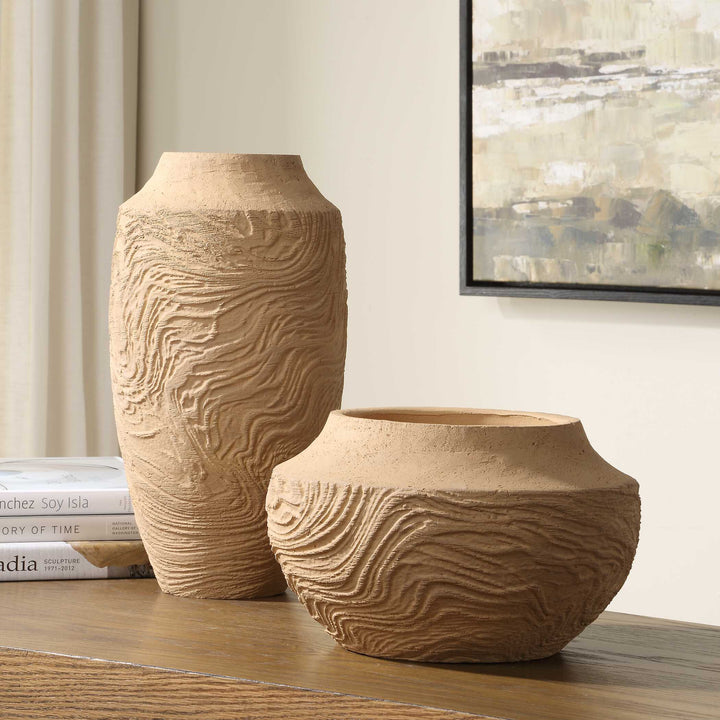 Sandstone Flow Large Terracotta Vase Accessories Uttermost