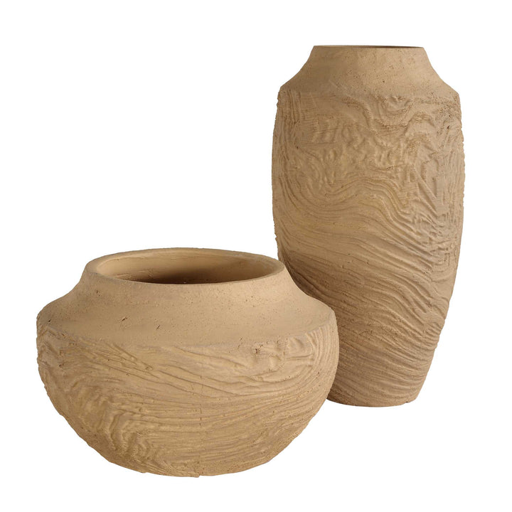 Sandstone Flow Large Terracotta Vase Accessories Uttermost