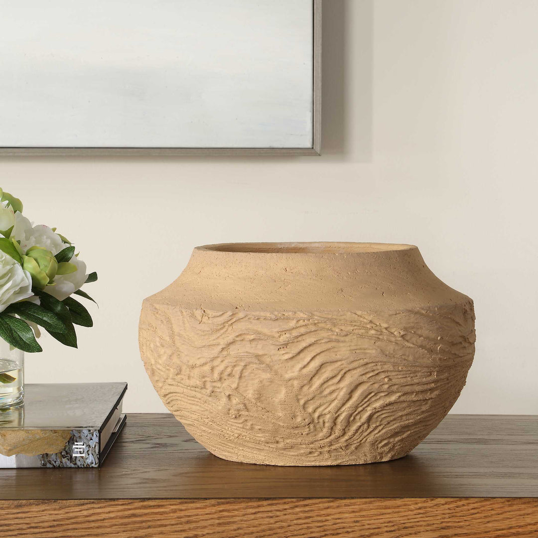 Sandstone Flow Small Terracotta Vase Accessories Uttermost