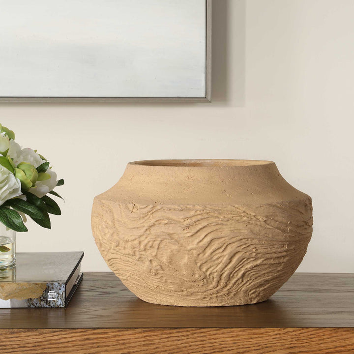 Sandstone Flow Small Terracotta Vase Accessories Uttermost