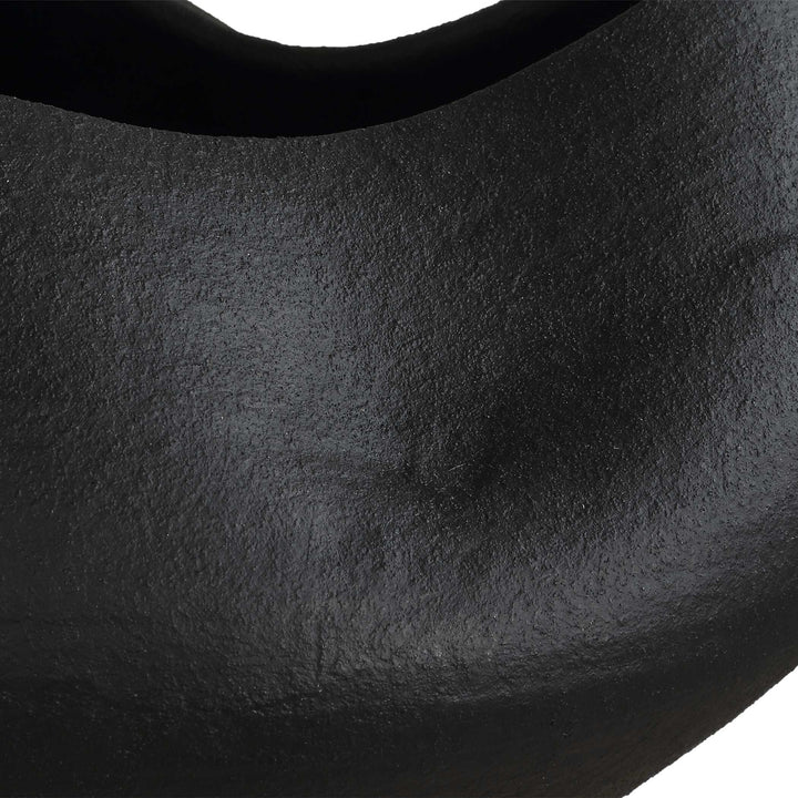 Nocturne Textured Black Bowl Accessories Uttermost