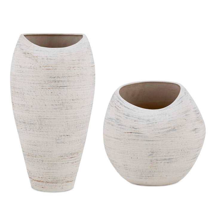 Inara Indoor-Outdoor White Vases Set of 2 Accessories Uttermost