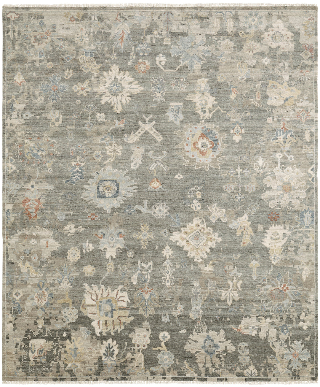 Traditional Grey/Silver Wool Area Rug: Mafi Signature Alaska AK-108 (Hand-Knotted Area Rug)