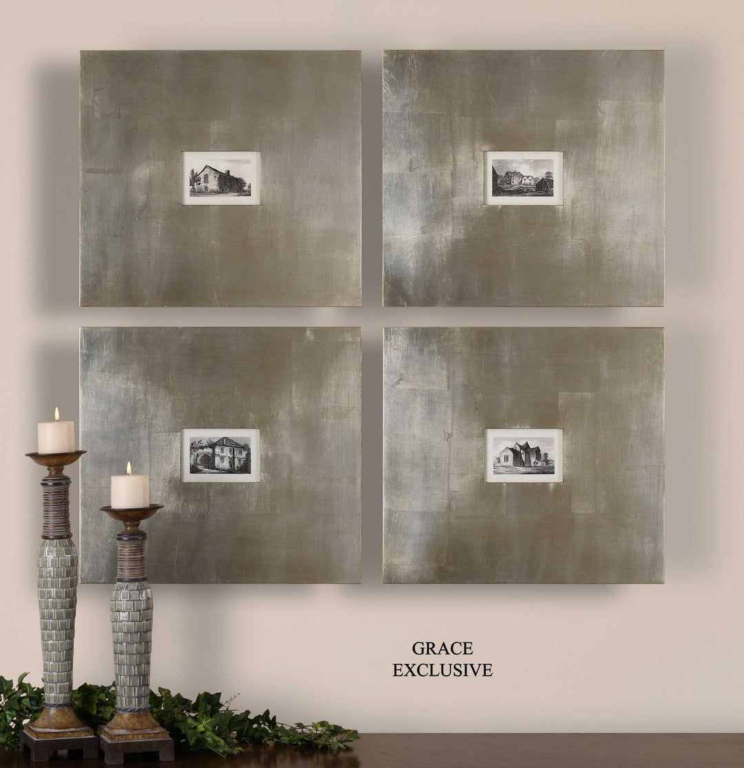 Historical Buildings Framed Art Set of 4 Accessories Uttermost