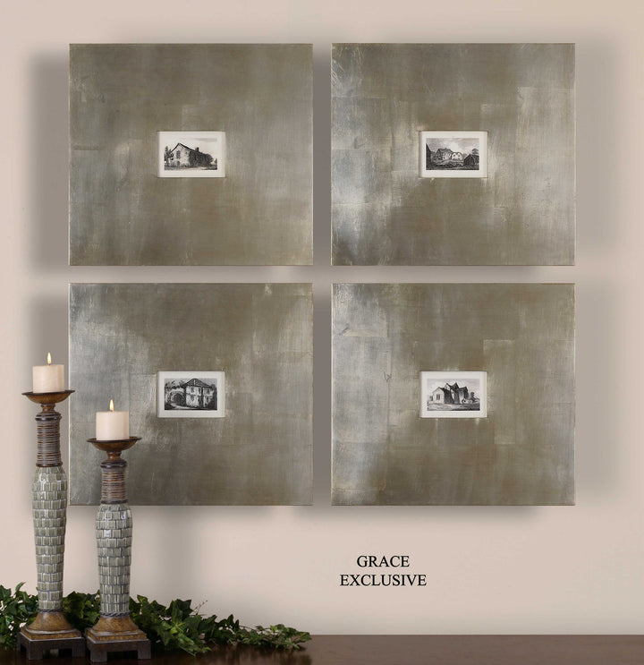 Historical Buildings Framed Art Set of 4 Accessories Uttermost