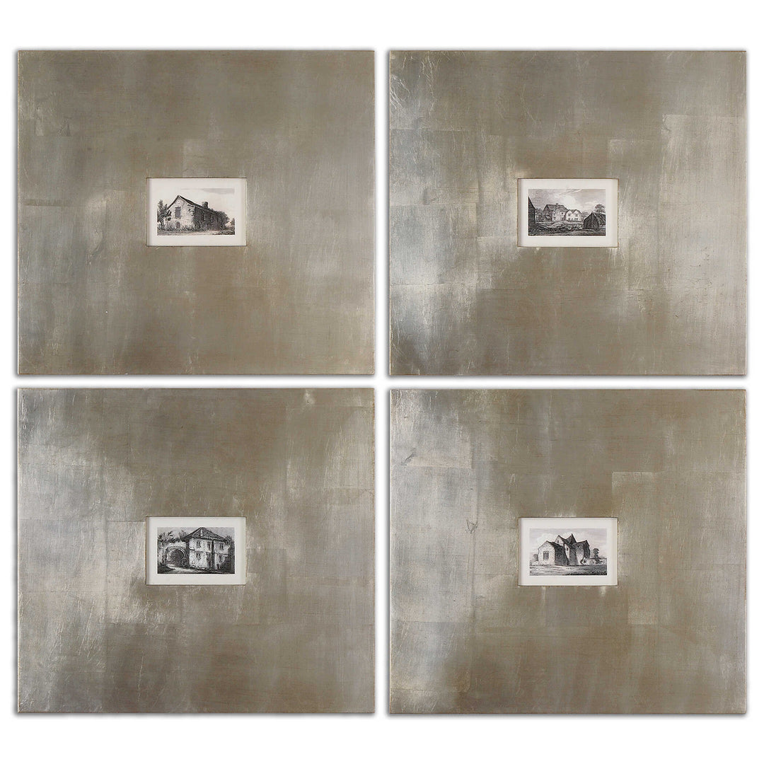 Historical Buildings Framed Art Set of 4 Accessories Uttermost