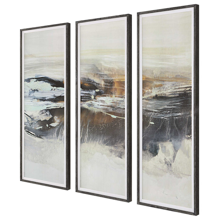 Graphite Horizon Framed Prints Set of 3 Accessories Uttermost