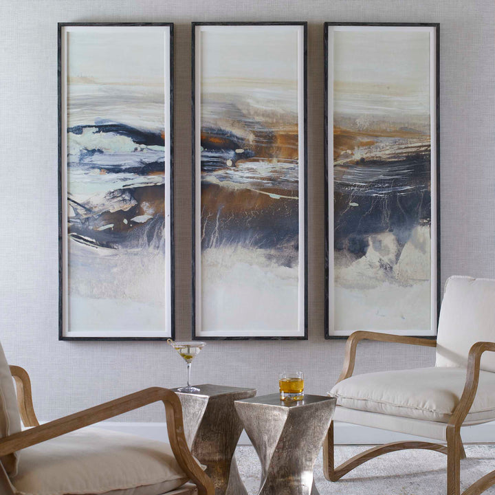 Graphite Horizon Framed Prints Set of 3 Accessories Uttermost