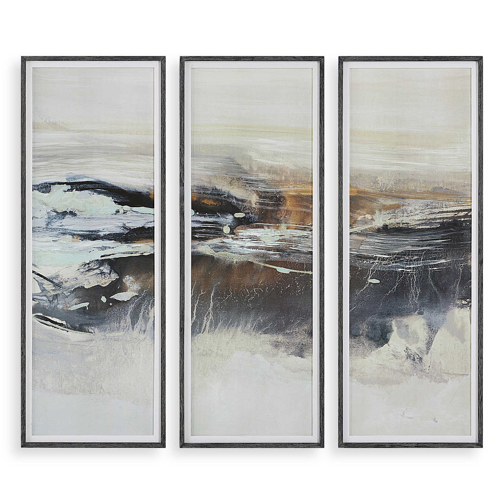 Graphite Horizon Framed Prints Set of 3 Accessories Uttermost