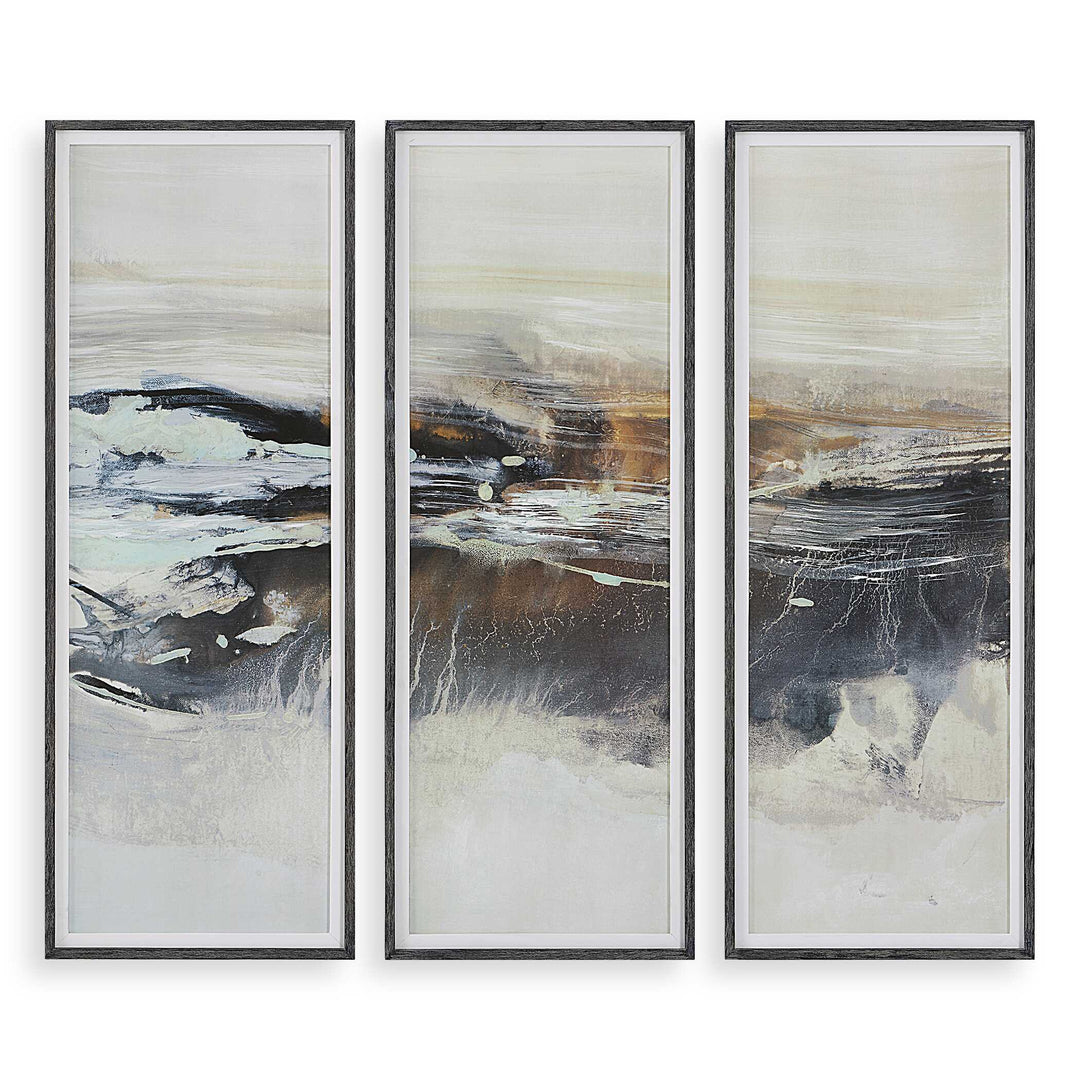 Graphite Horizon Framed Prints Set of 3 Accessories Uttermost