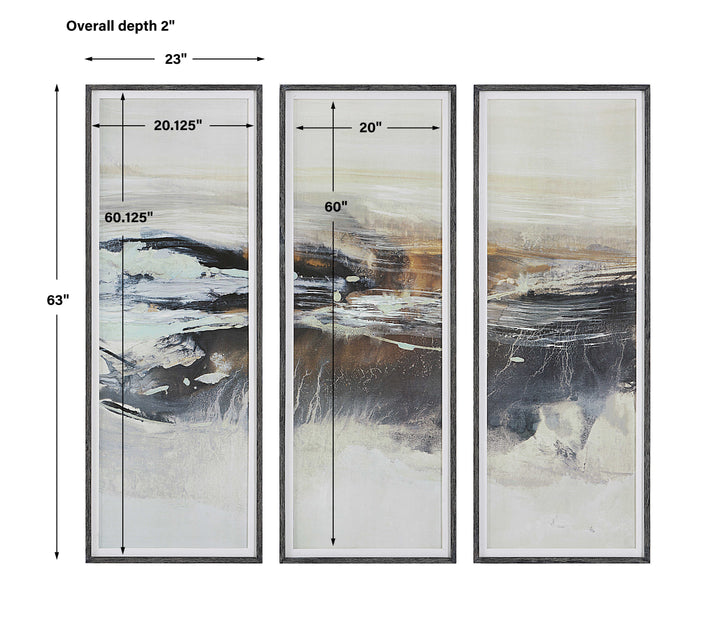 Graphite Horizon Framed Prints Set of 3 Accessories Uttermost
