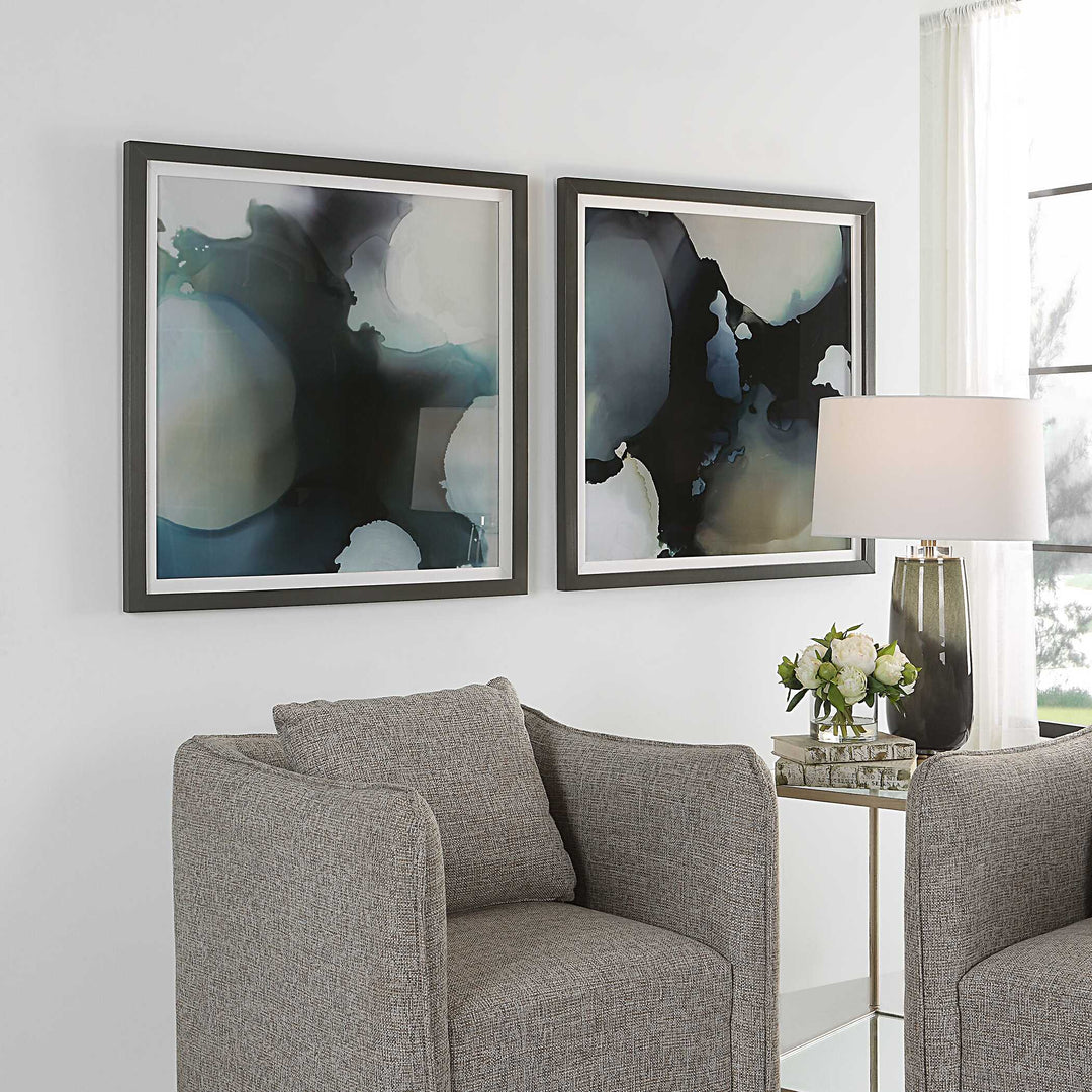 Telescopic Abstract Framed Prints Set of 2 Accessories Uttermost