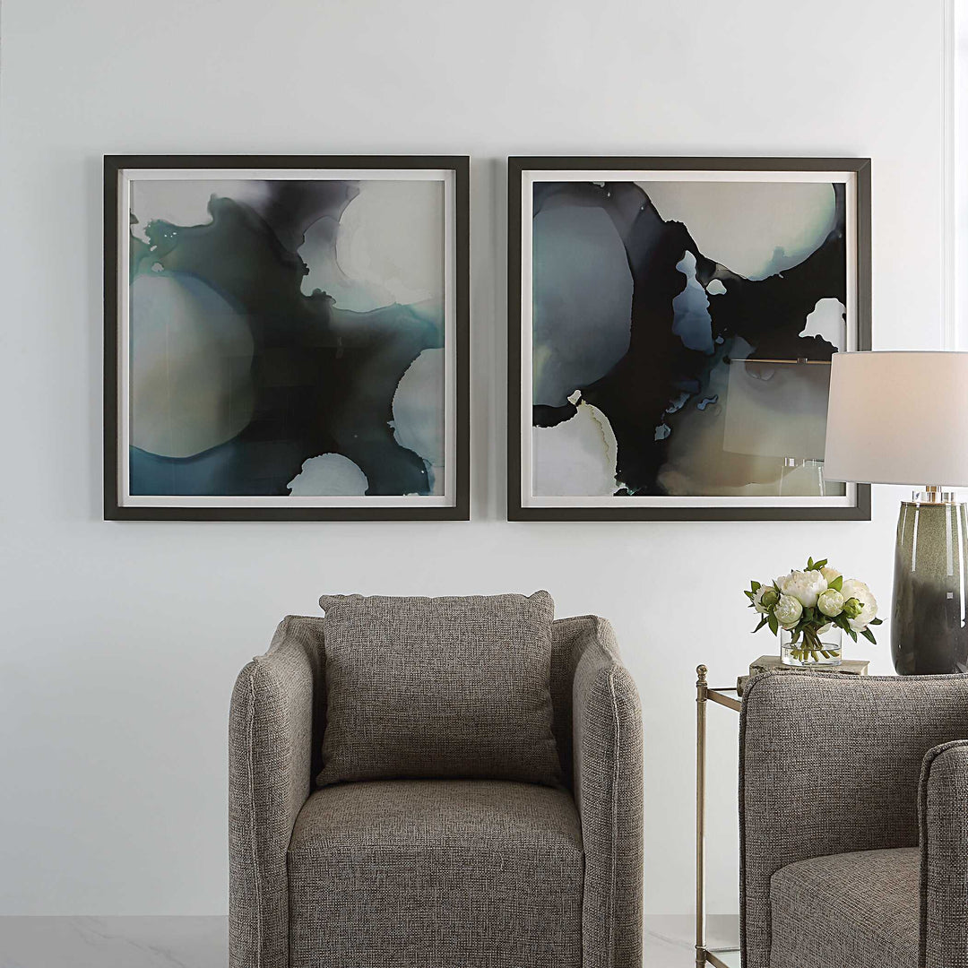 Telescopic Abstract Framed Prints Set of 2 Accessories Uttermost