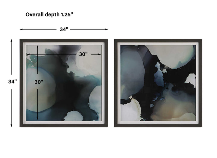 Telescopic Abstract Framed Prints Set of 2 Accessories Uttermost