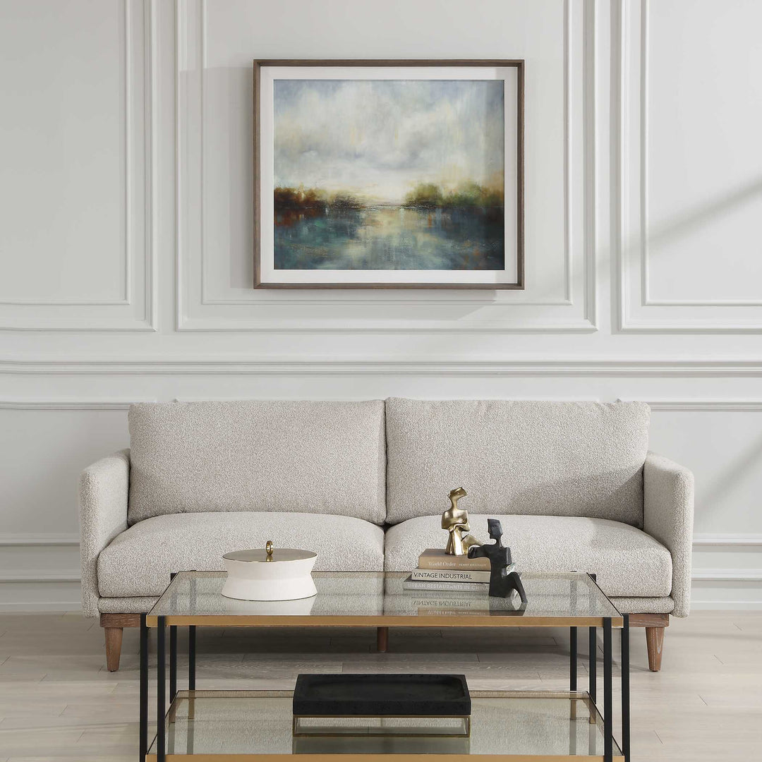 Blue Reverie Framed Abstract Lake Print Accessories Uttermost