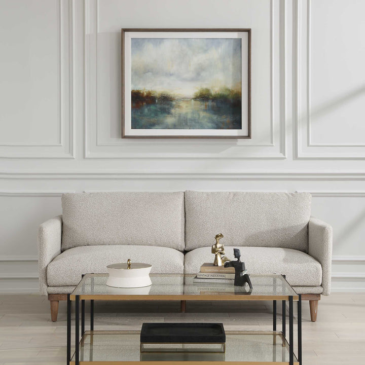 Blue Reverie Framed Abstract Lake Print Accessories Uttermost