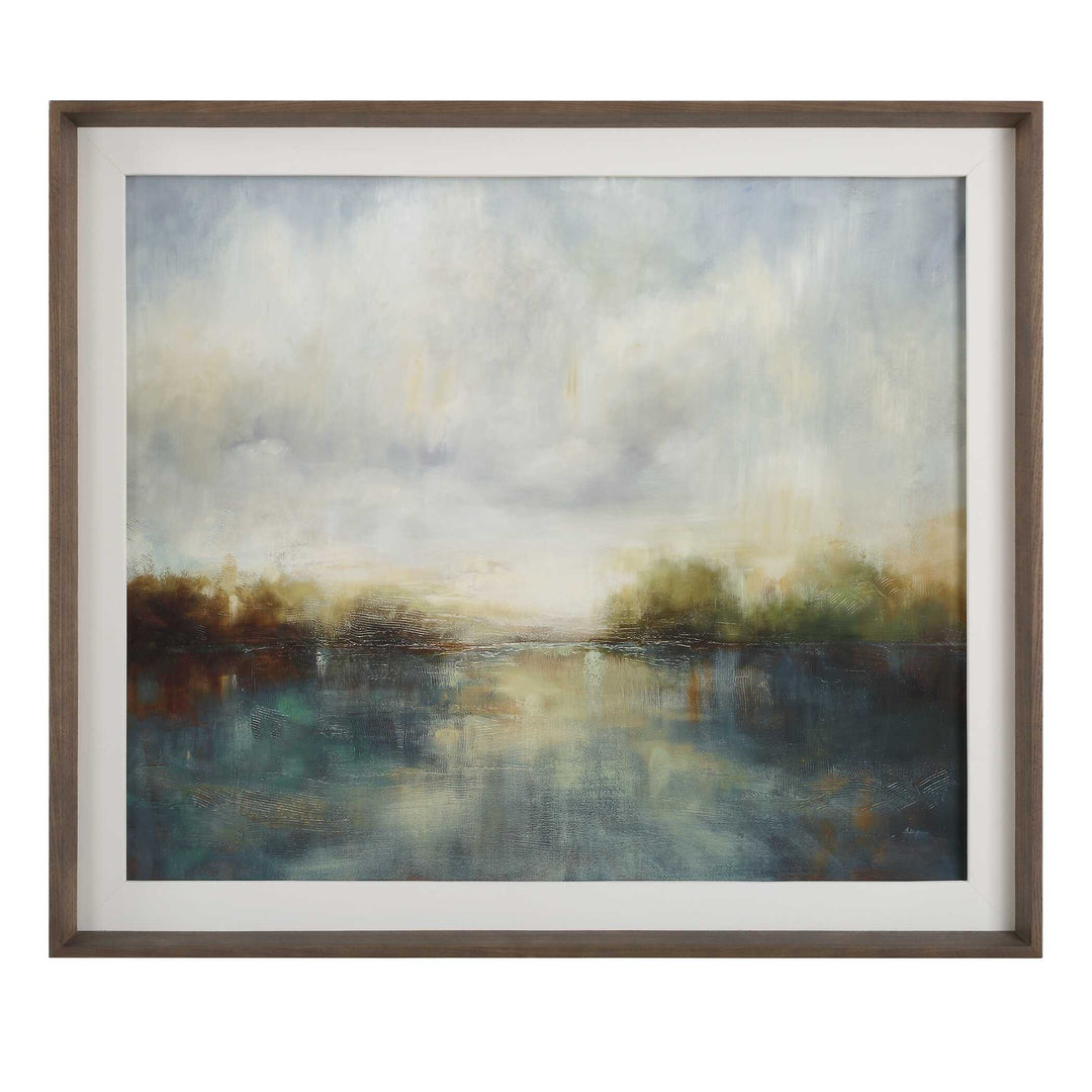 Blue Reverie Framed Abstract Lake Print Accessories Uttermost