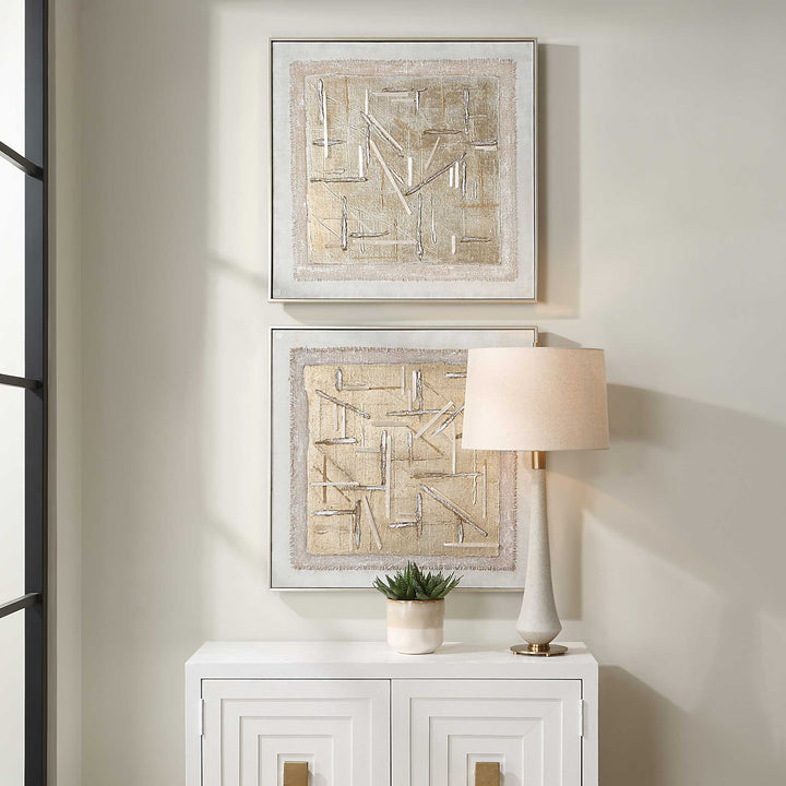 Unpredictable Hand Painted Canvases Set of 2 Accessories Uttermost