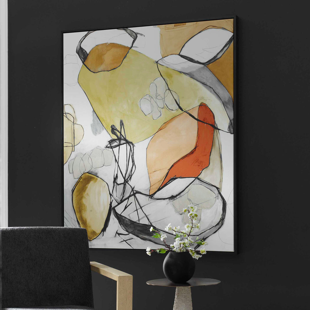 Charcoal Improvision Framed Abstract Art Accessories Uttermost