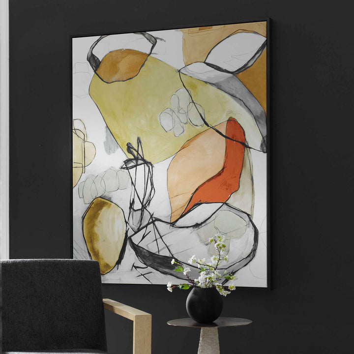 Charcoal Improvision Framed Abstract Art Accessories Uttermost