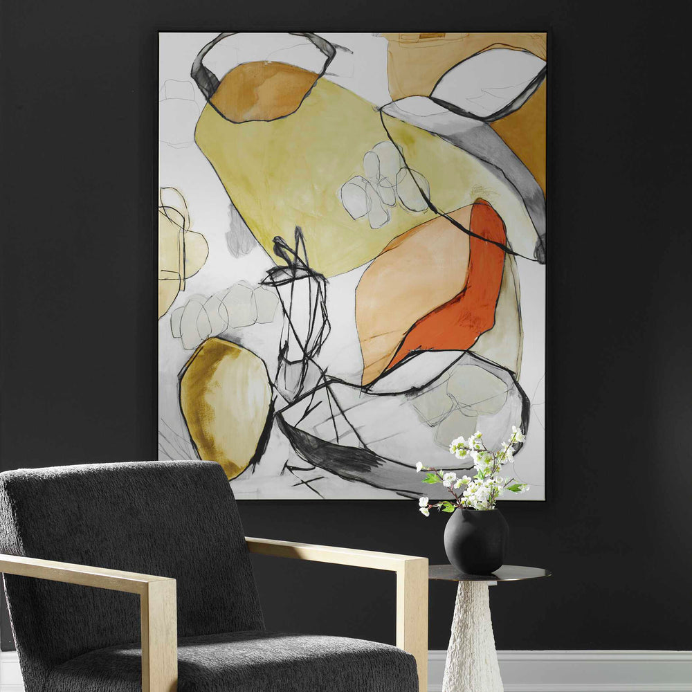 Charcoal Improvision Framed Abstract Art Accessories Uttermost