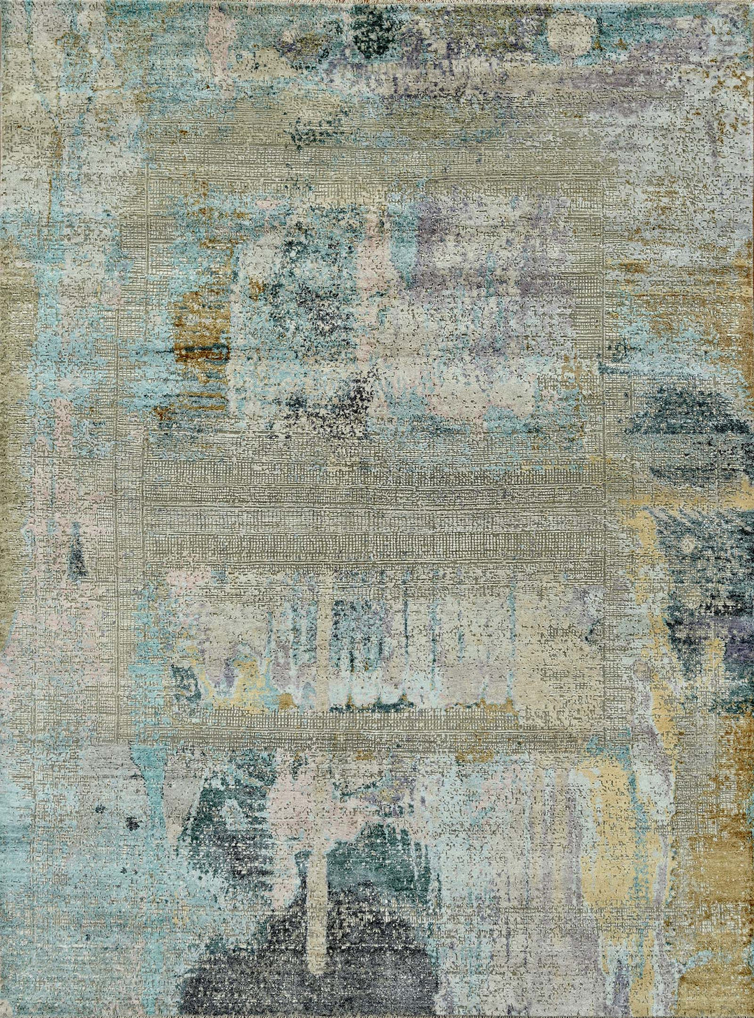Modern/Transitional Beige/Tan Wool Area Rug: Mafi Signature Artist AT-304 (Hand-Knotted Area Rug)