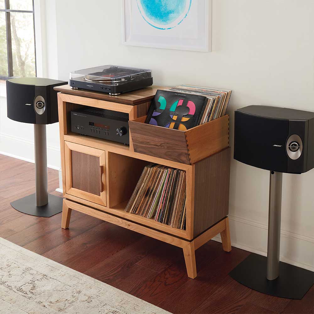 Addison 38" Vinyl Record Station Living Room Whittier Wood