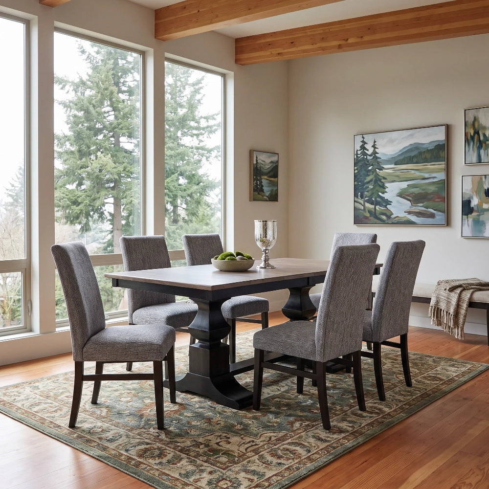 42x72 Dining Table with Eleanor Double Pedestal and 18" Leaf Dining Room Mavin