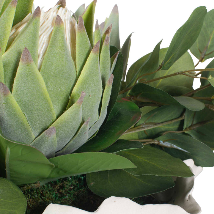 Protea Blooms White Bowl Centerpiece Accessories Uttermost