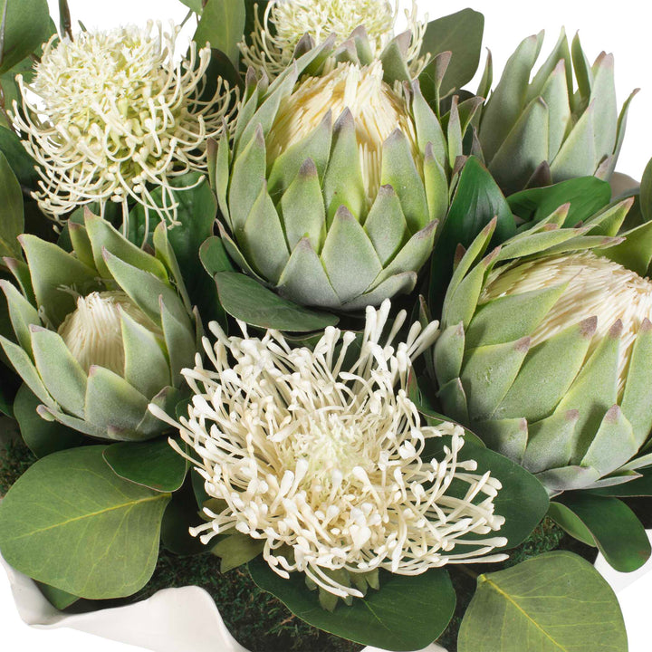 Protea Blooms White Bowl Centerpiece Accessories Uttermost