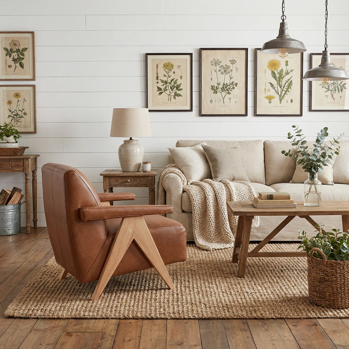 Brynne Leather Accent Chair Living Room Jonathan Louis