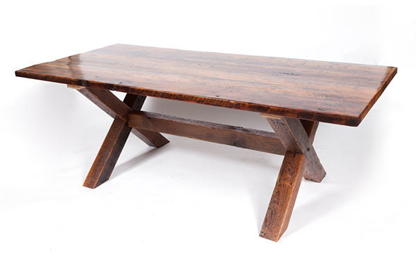 Bucksaw wood dining table base