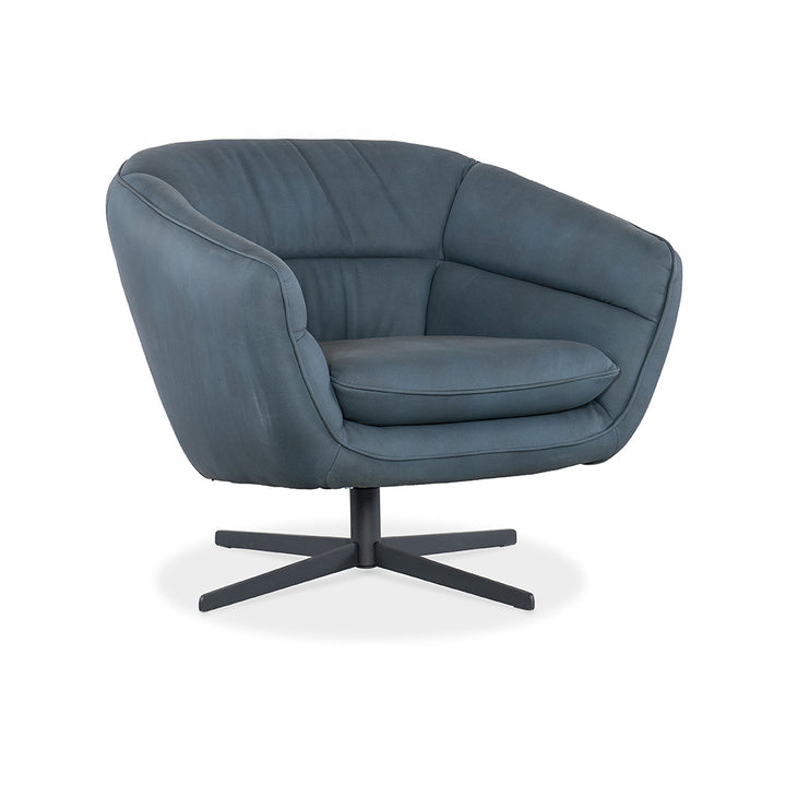 Mina Swivel Chair, Buckskin Navy Living Room Hooker Furniture   