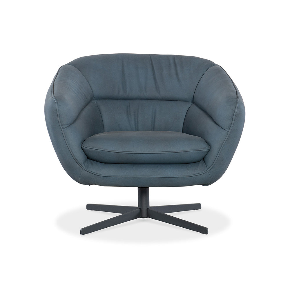 Mina Swivel Chair, Buckskin Navy Living Room Hooker Furniture   