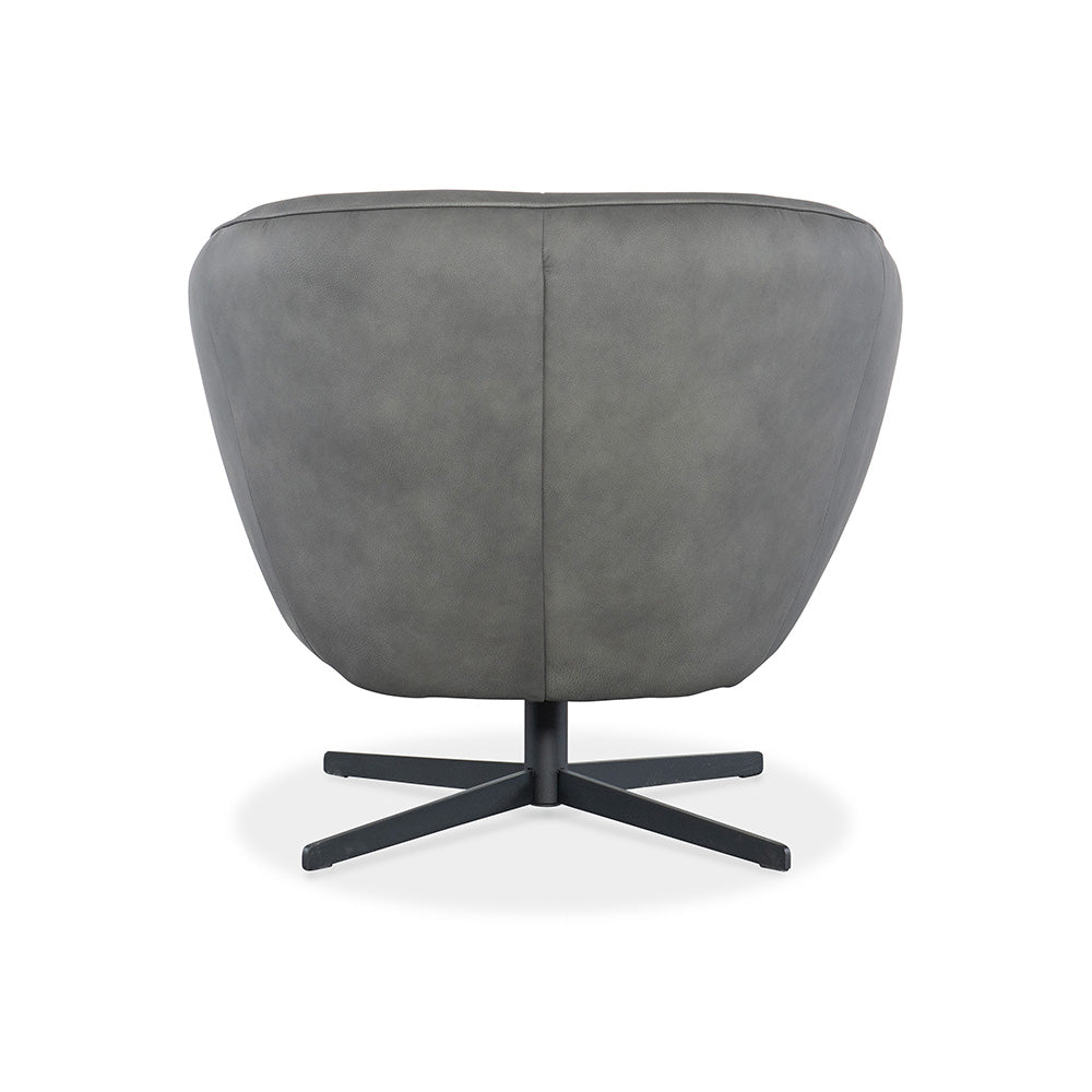 Mina Swivel Chair, Buckskin Dark Grey Living Room Hooker Furniture   