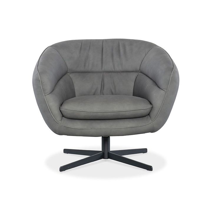 Mina Swivel Chair, Buckskin Dark Grey Living Room Hooker Furniture   