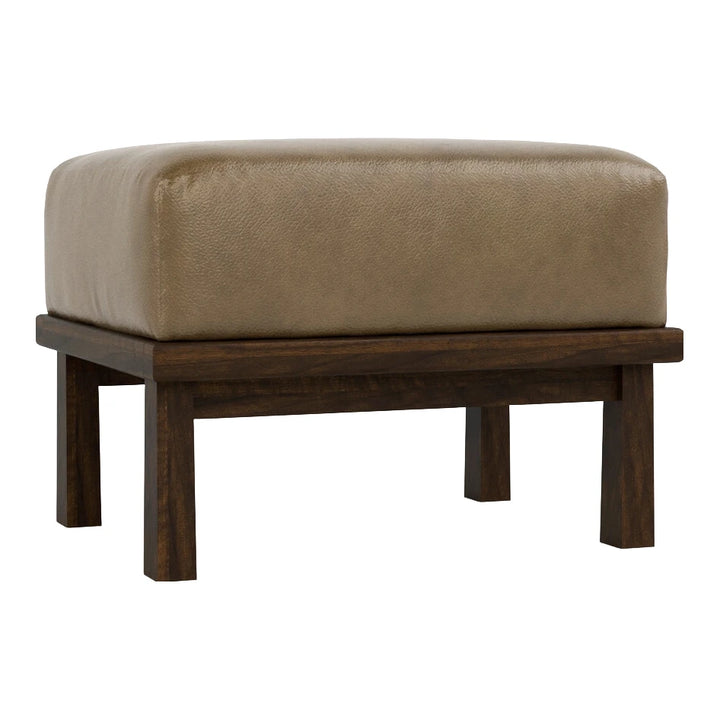 Hudson Valley Wood-Frame Ottoman Living Room Stickley Leather Defy Gravity