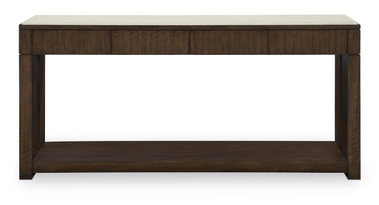 Citation Warner Console Table With Stone Top, Brunette Living Room Century