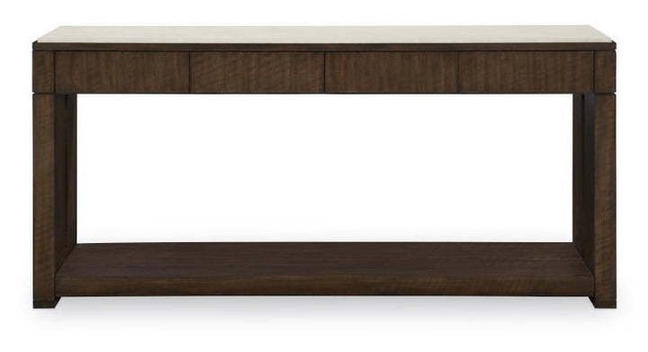 Citation Warner Console Table With Stone Top, Brunette Living Room Century