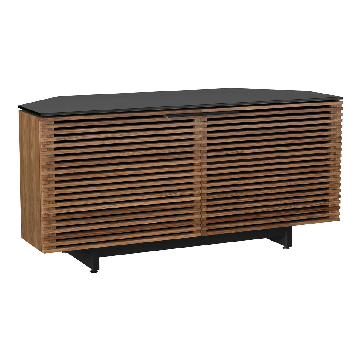 Corridor Media 8175 Corner Media Cabinet Living Room BDI Natural Walnut
