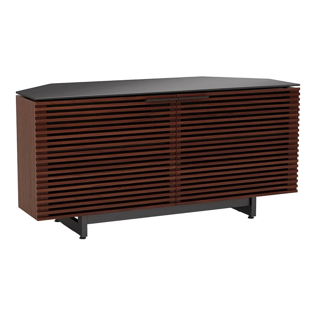 Corridor Media 8175 Corner Media Cabinet Media Console BDI Chocolate Stained Walnut